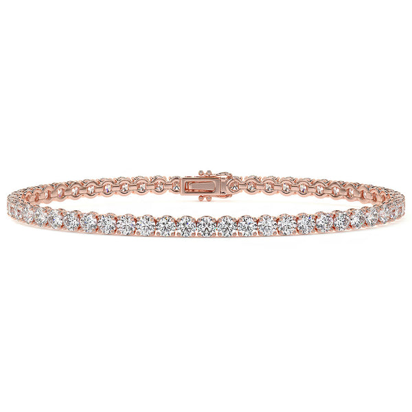 5.50ctw Round Brilliant Diamond Tennis Bracelet set in 14k Rose Gold
