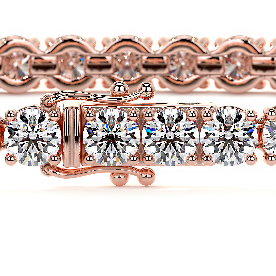 5.50ctw Round Brilliant Diamond Tennis Bracelet set in 14k Rose Gold