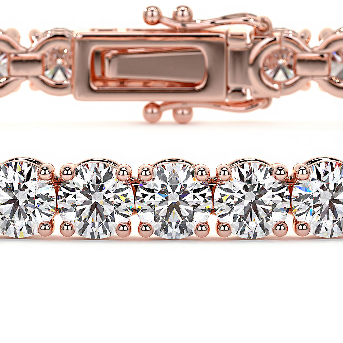 5.50ctw Round Brilliant Diamond Tennis Bracelet set in 14k Rose Gold