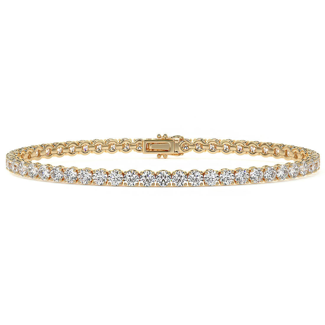 5.50ctw Round Brilliant Diamond Tennis Bracelet set in 14k Yellow Gold