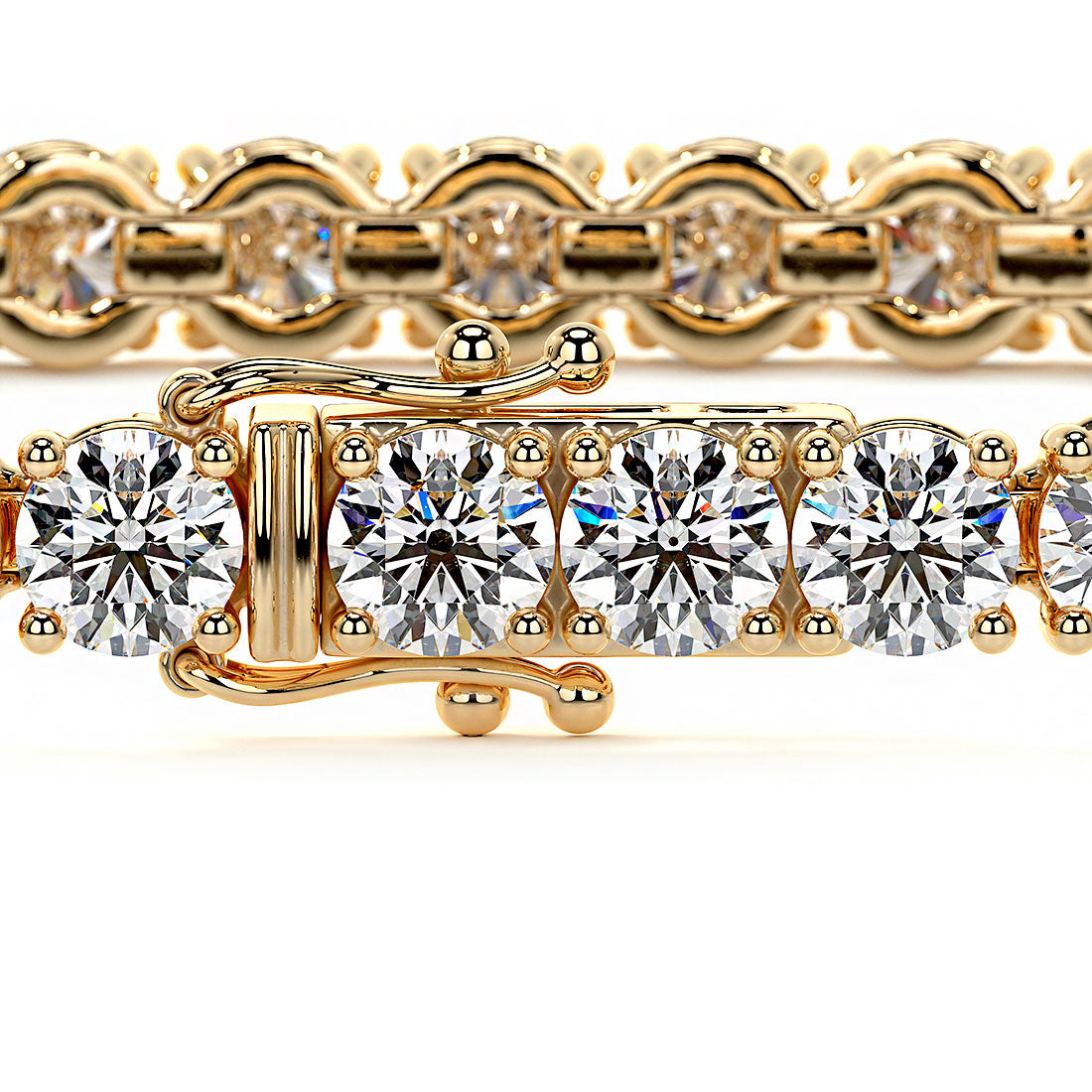 5.50ctw Round Brilliant Diamond Tennis Bracelet set in 14k Yellow Gold