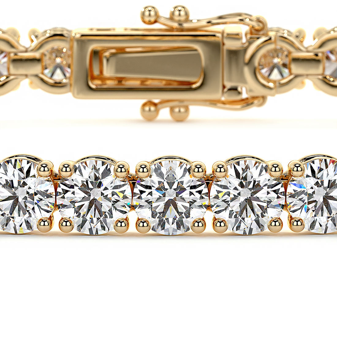 5.50ctw Round Brilliant Diamond Tennis Bracelet set in 14k Yellow Gold