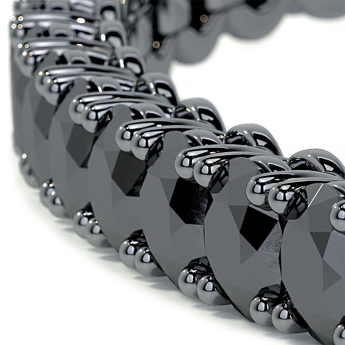 6.50ctw Round Brilliant Black Diamond Tennis Bracelet set in 14k Black Gold