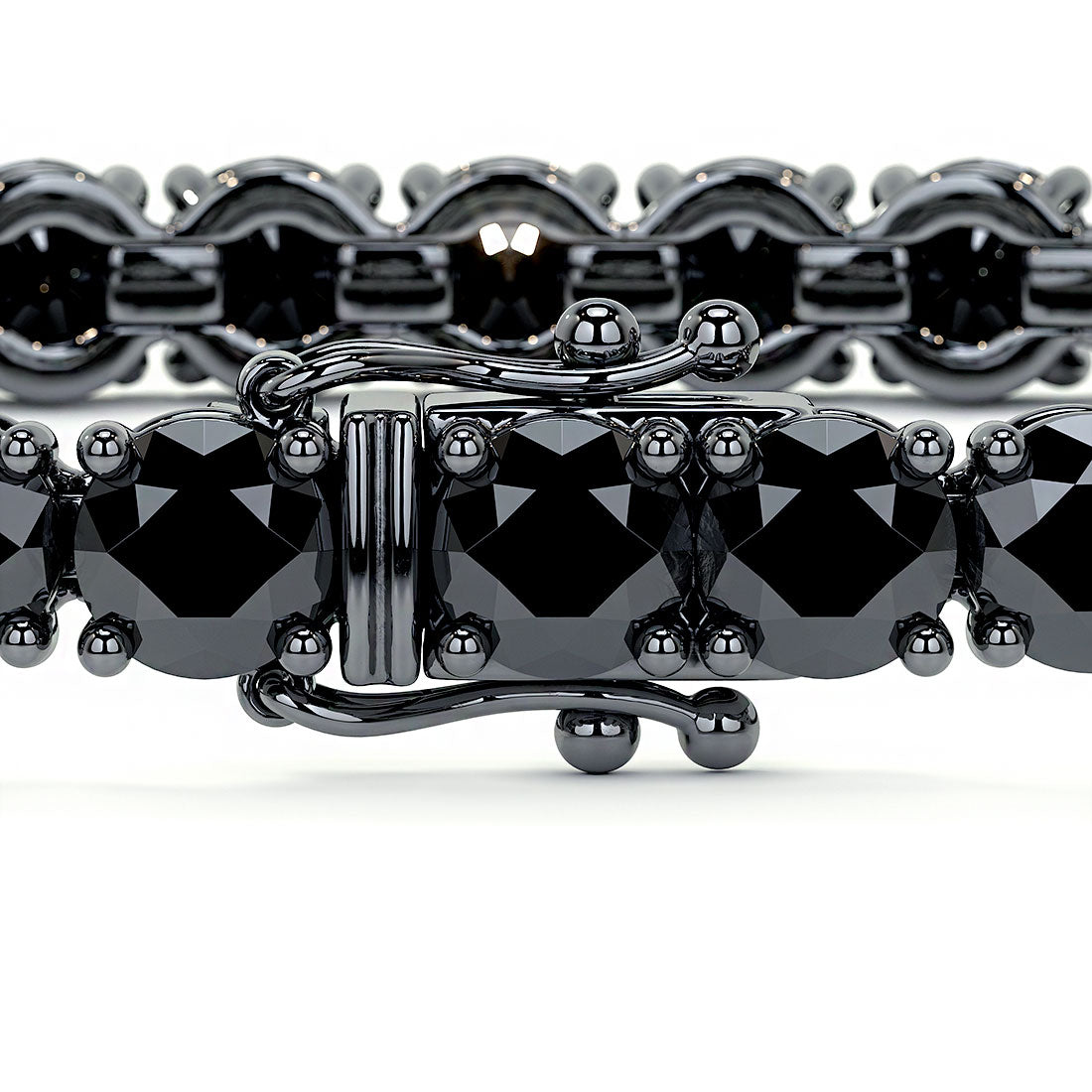 6.50ctw Round Brilliant Black Diamond Tennis Bracelet set in 14k Black Gold