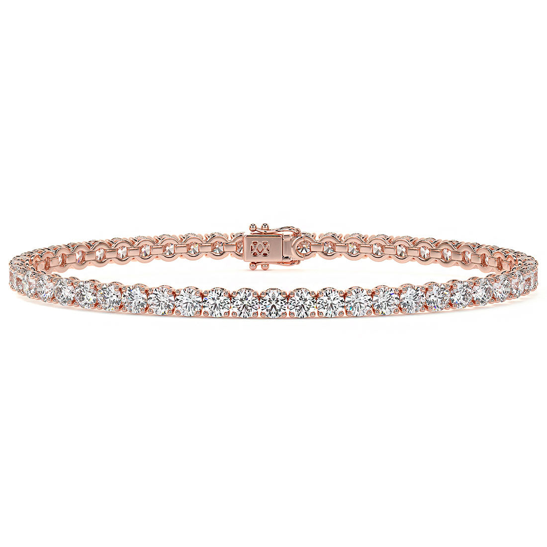 6.50ctw Round Brilliant Diamond Tennis Bracelet set in 14k Rose Gold