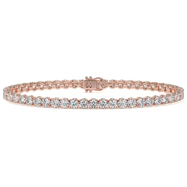 6.50ctw Round Brilliant Diamond Tennis Bracelet set in 14k Rose Gold