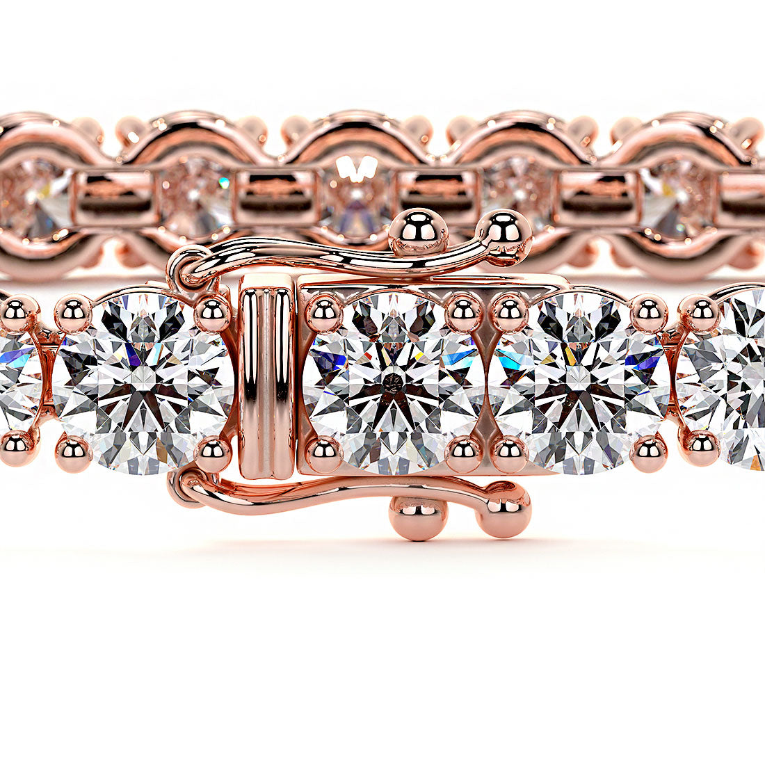 6.50ctw Round Brilliant Diamond Tennis Bracelet set in 14k Rose Gold