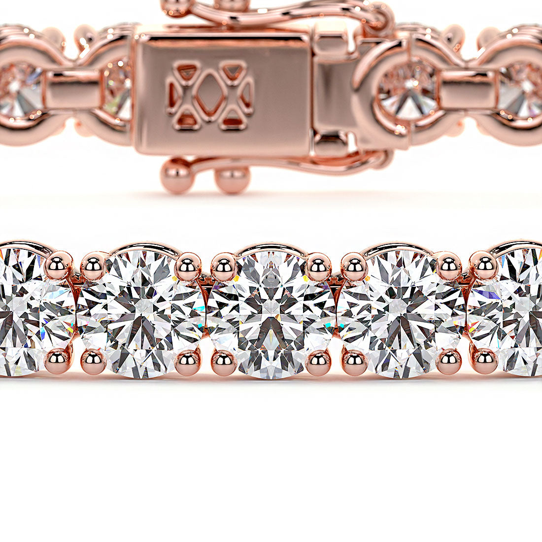 6.50ctw Round Brilliant Diamond Tennis Bracelet set in 14k Rose Gold