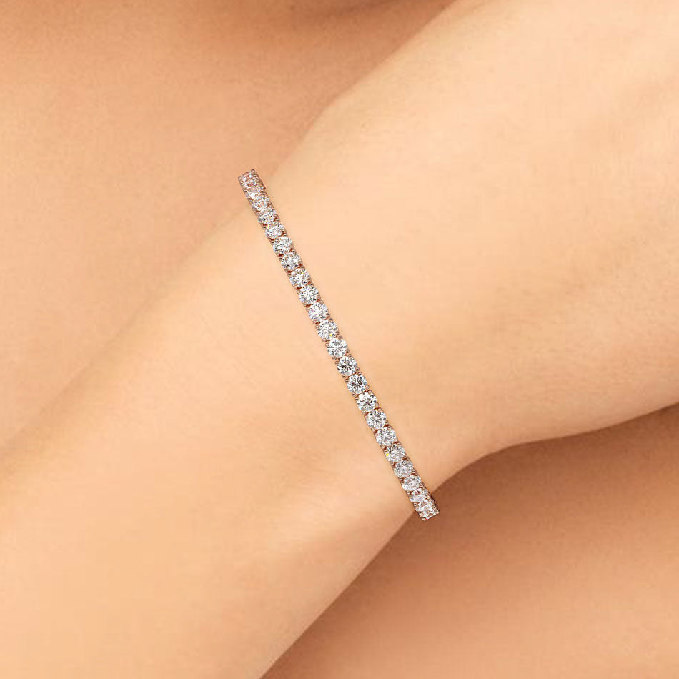 6.50ctw Round Brilliant Diamond Tennis Bracelet set in 14k Rose Gold