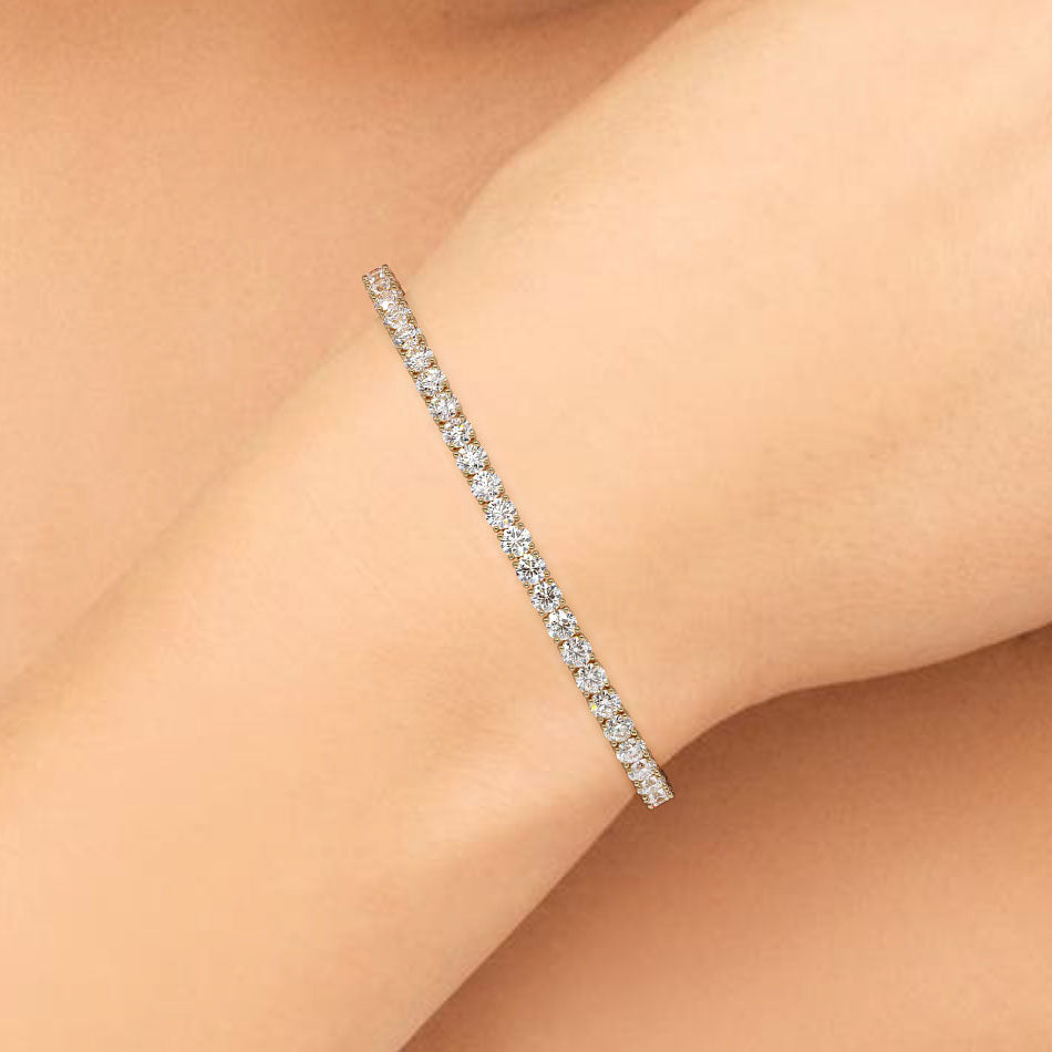 6.50ctw Round Brilliant Diamond Tennis Bracelet set in 14k Yellow Gold