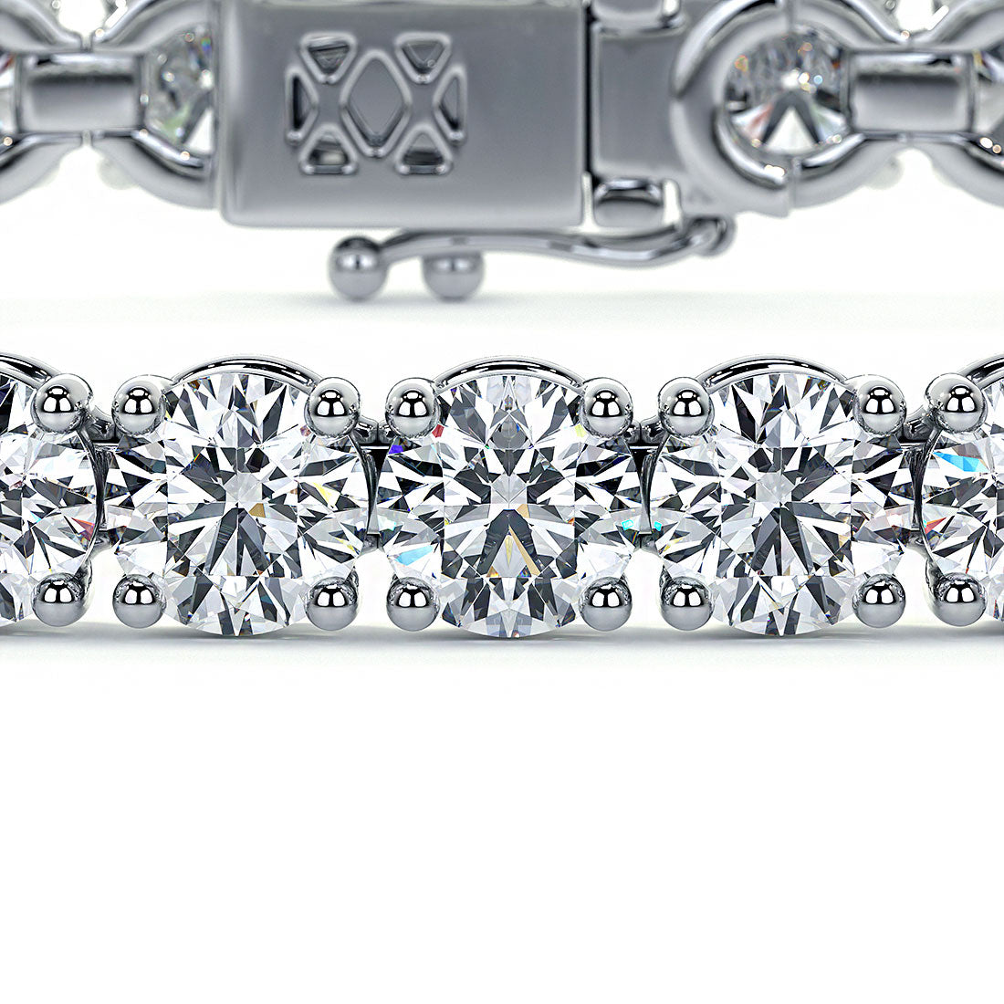 9.50ctw Round Brilliant Diamond Tennis Bracelet set in 14k White Gold