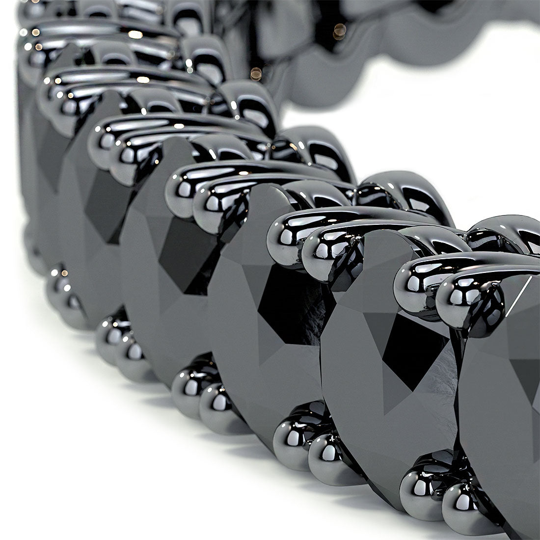 9.50ctw Round Brilliant Black Diamond Tennis Bracelet set in 14k Black Gold