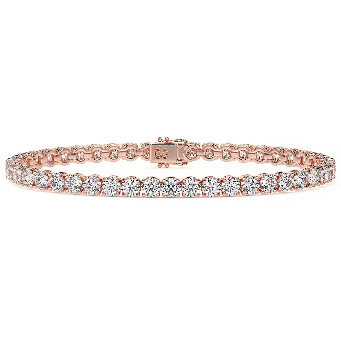9.50ctw Round Brilliant Diamond Tennis Bracelet set in 14k Rose Gold