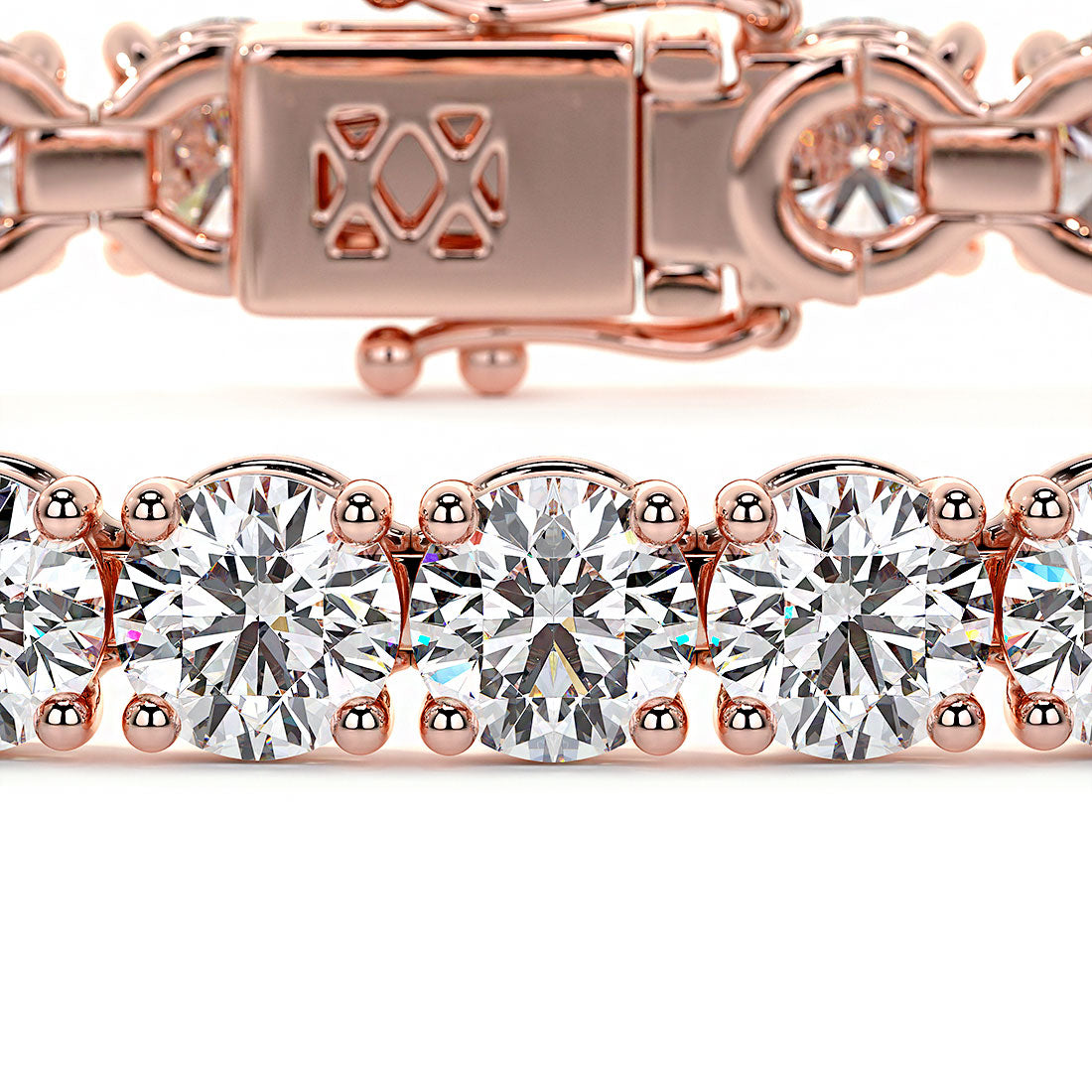9.50ctw Round Brilliant Diamond Tennis Bracelet set in 14k Rose Gold