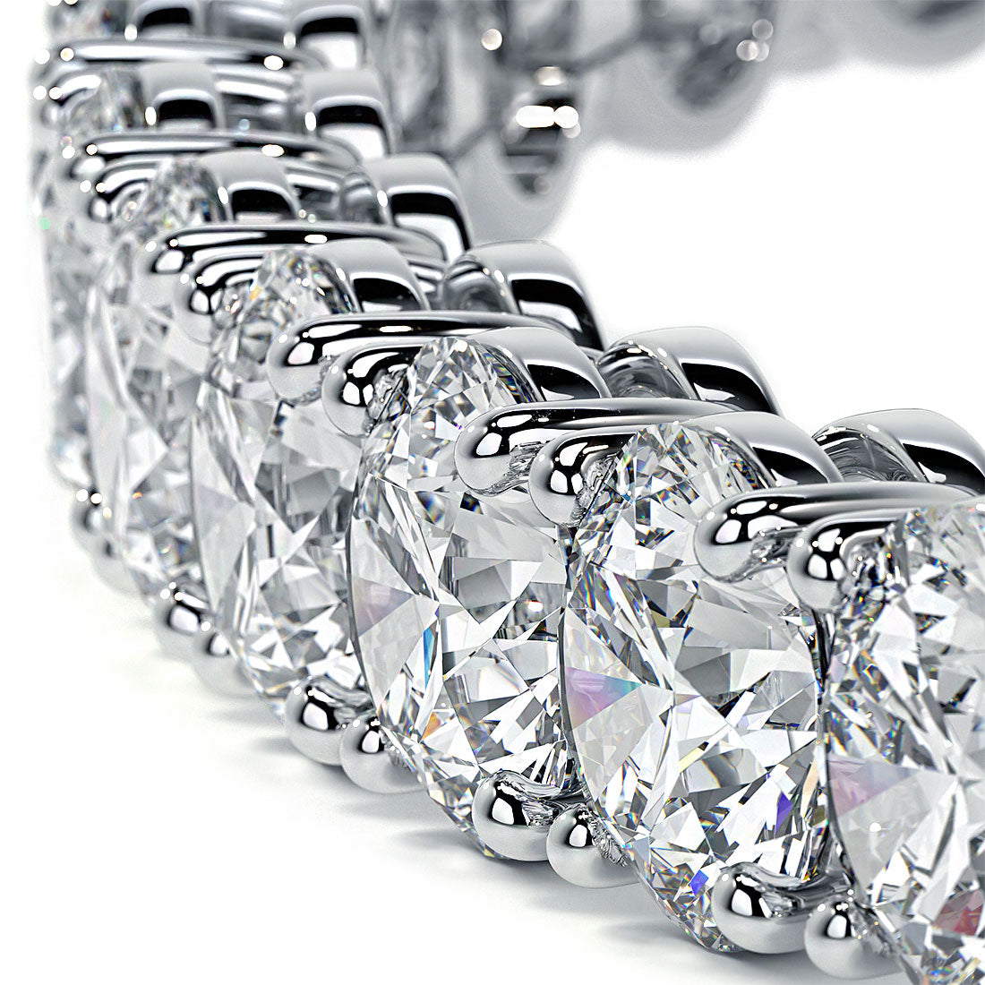 10.50ctw Round Brilliant Diamond Tennis Bracelet set in 14k White Gold