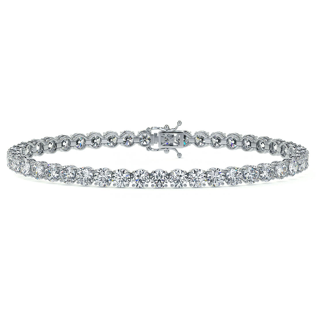 10.50ctw Round Brilliant Diamond Tennis Bracelet set in 14k White Gold