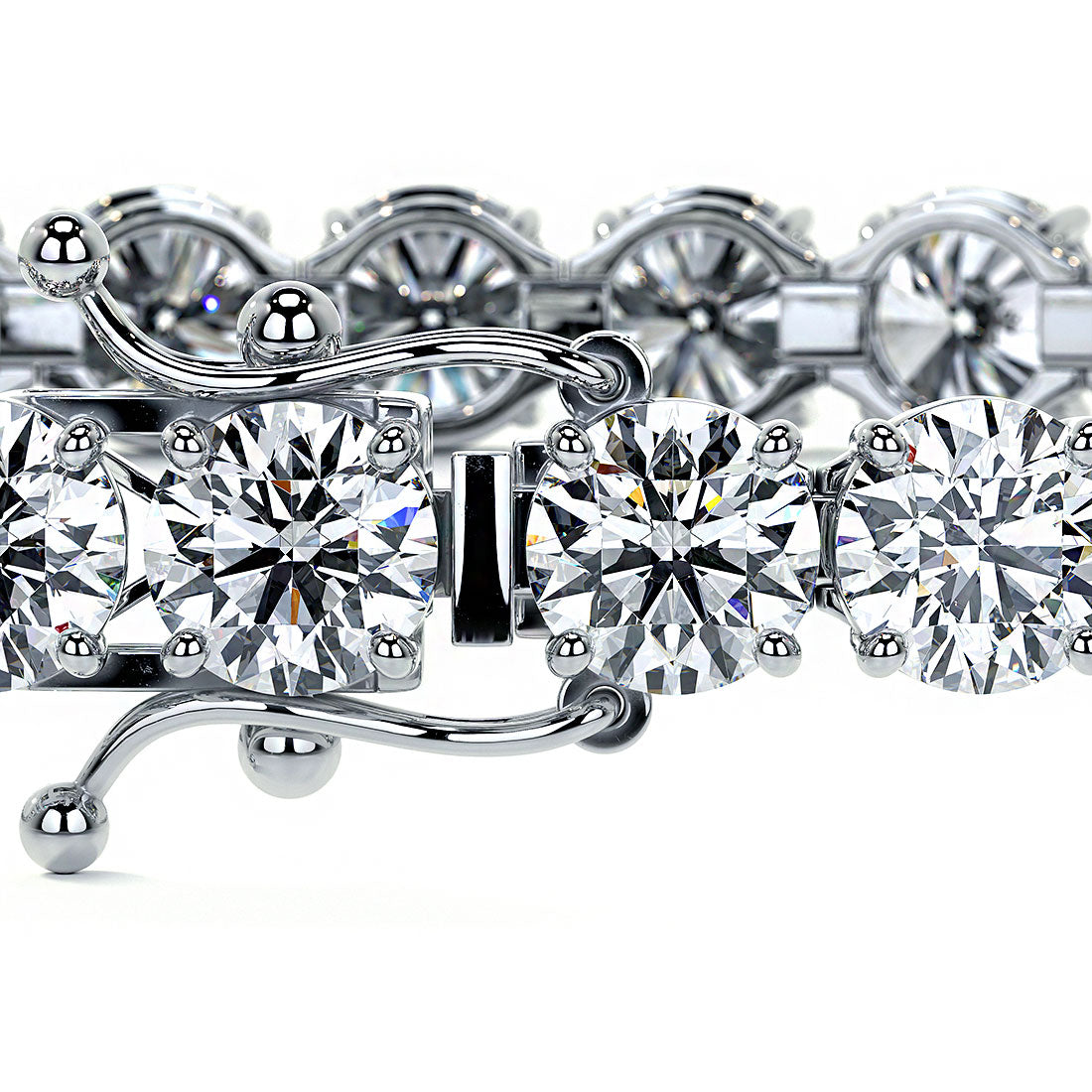 10.50ctw Round Brilliant Diamond Tennis Bracelet set in 14k White Gold