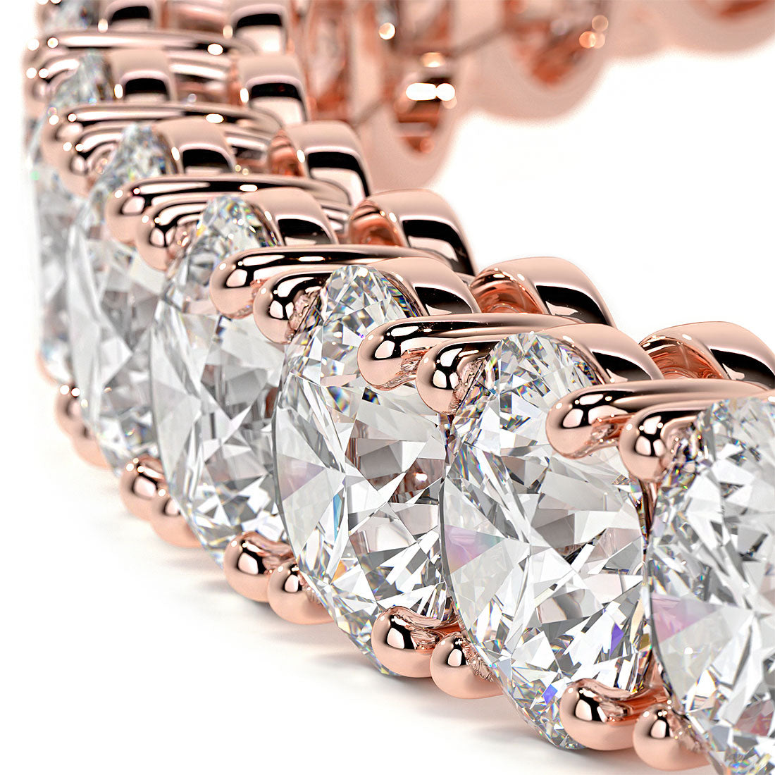 10.50ctw Round Brilliant Diamond Tennis Bracelet set in 14k Rose Gold