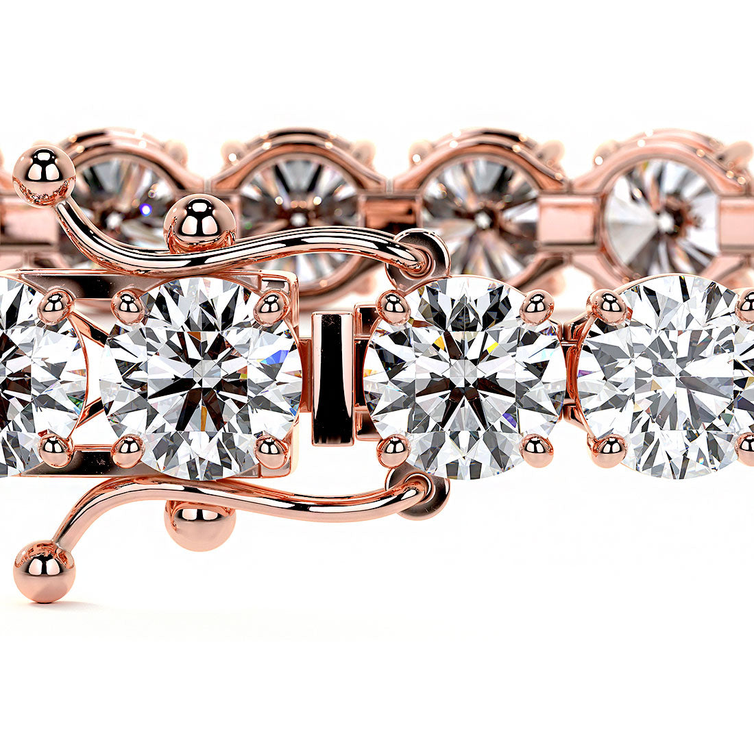 10.50ctw Round Brilliant Diamond Tennis Bracelet set in 14k Rose Gold