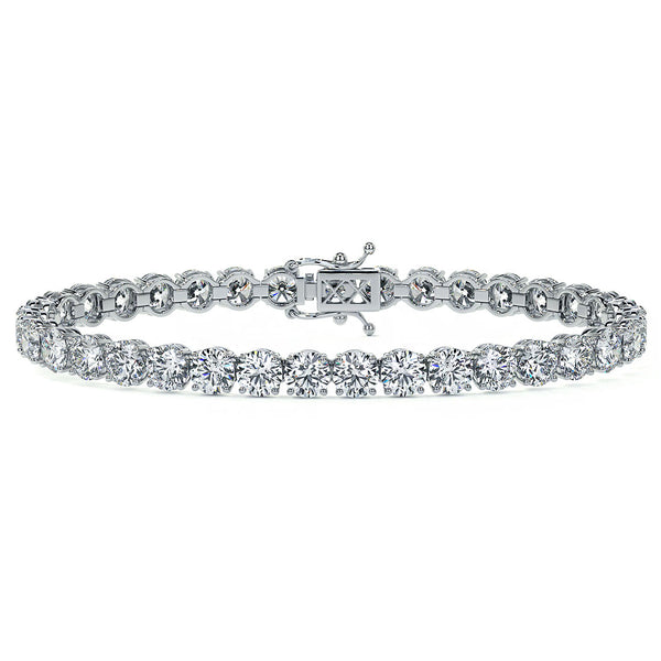 15.00ctw Round Brilliant Diamond Tennis Bracelet set in 14k White Gold