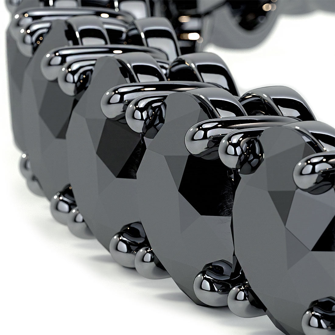 15.00ctw Round Brilliant Black Diamond Tennis Bracelet set in 14k Black Gold