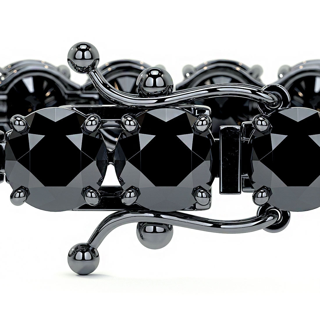 15.00ctw Round Brilliant Black Diamond Tennis Bracelet set in 14k Black Gold