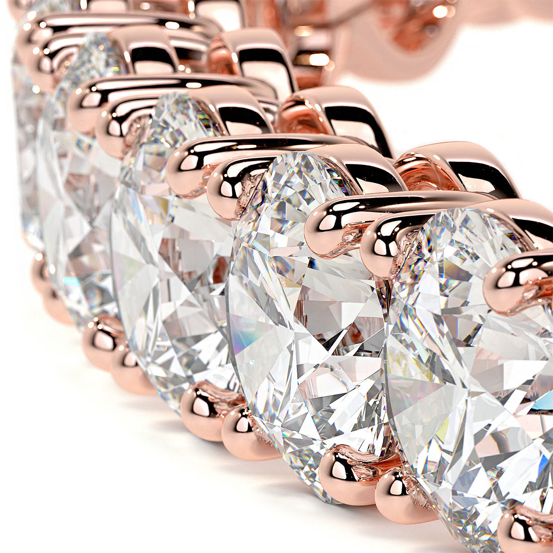 15.00ctw Round Brilliant Diamond Tennis Bracelet set in 14k Rose Gold