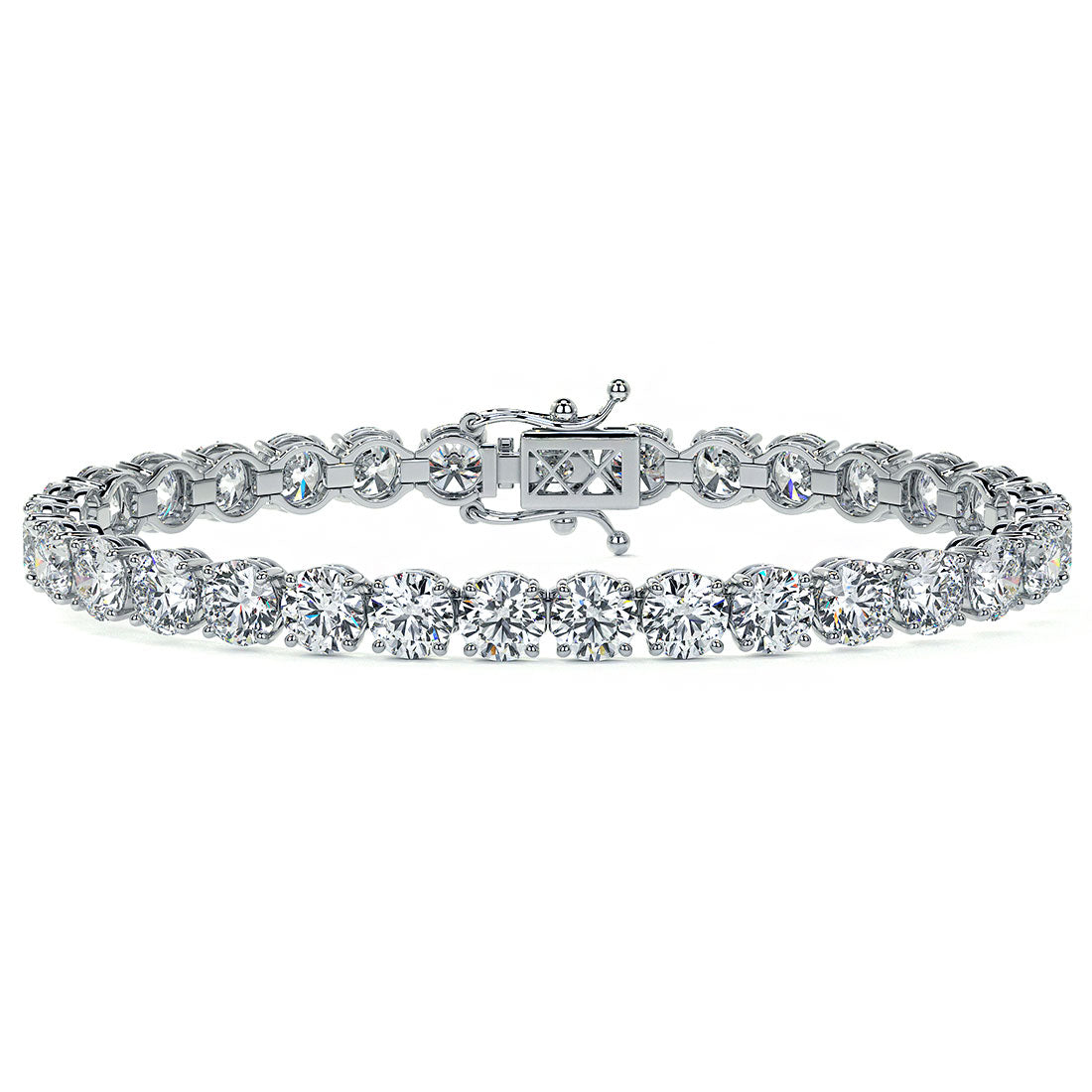17.00ctw Round Brilliant Diamond Tennis Bracelet set in 14k White Gold
