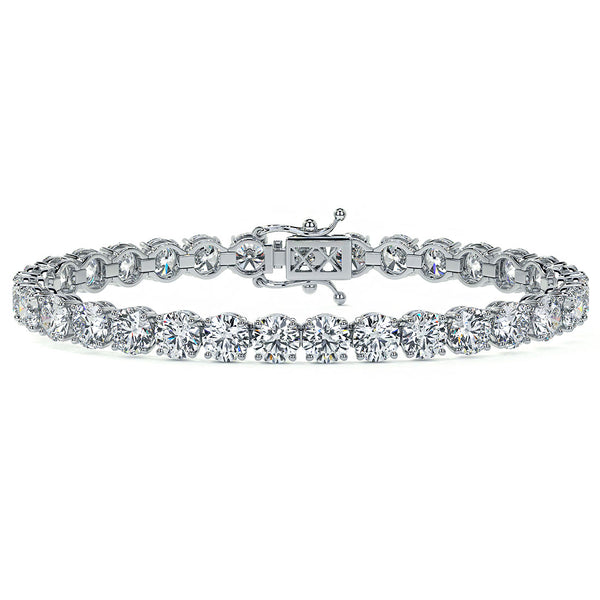 17.00ctw Round Brilliant Diamond Tennis Bracelet set in 14k White Gold