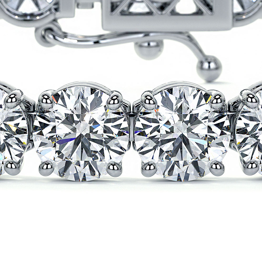 17.00ctw Round Brilliant Diamond Tennis Bracelet set in 14k White Gold