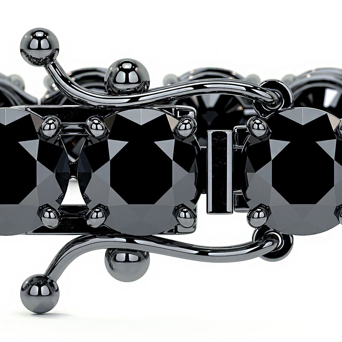 17.00ctw Round Brilliant Black Diamond Tennis Bracelet set in 14k Black Gold