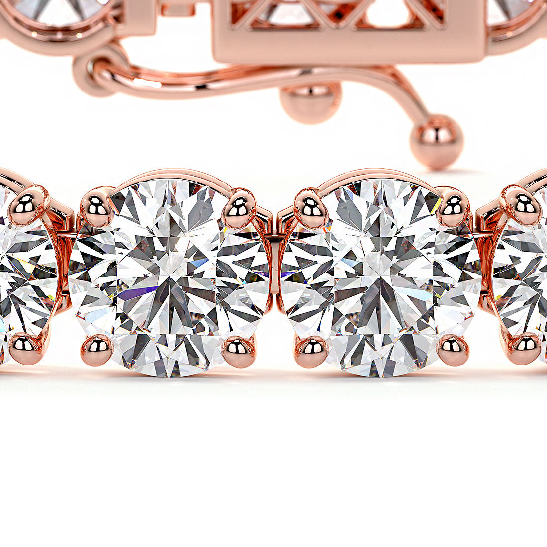 17.00ctw Round Brilliant Diamond Tennis Bracelet set in 14k Rose Gold