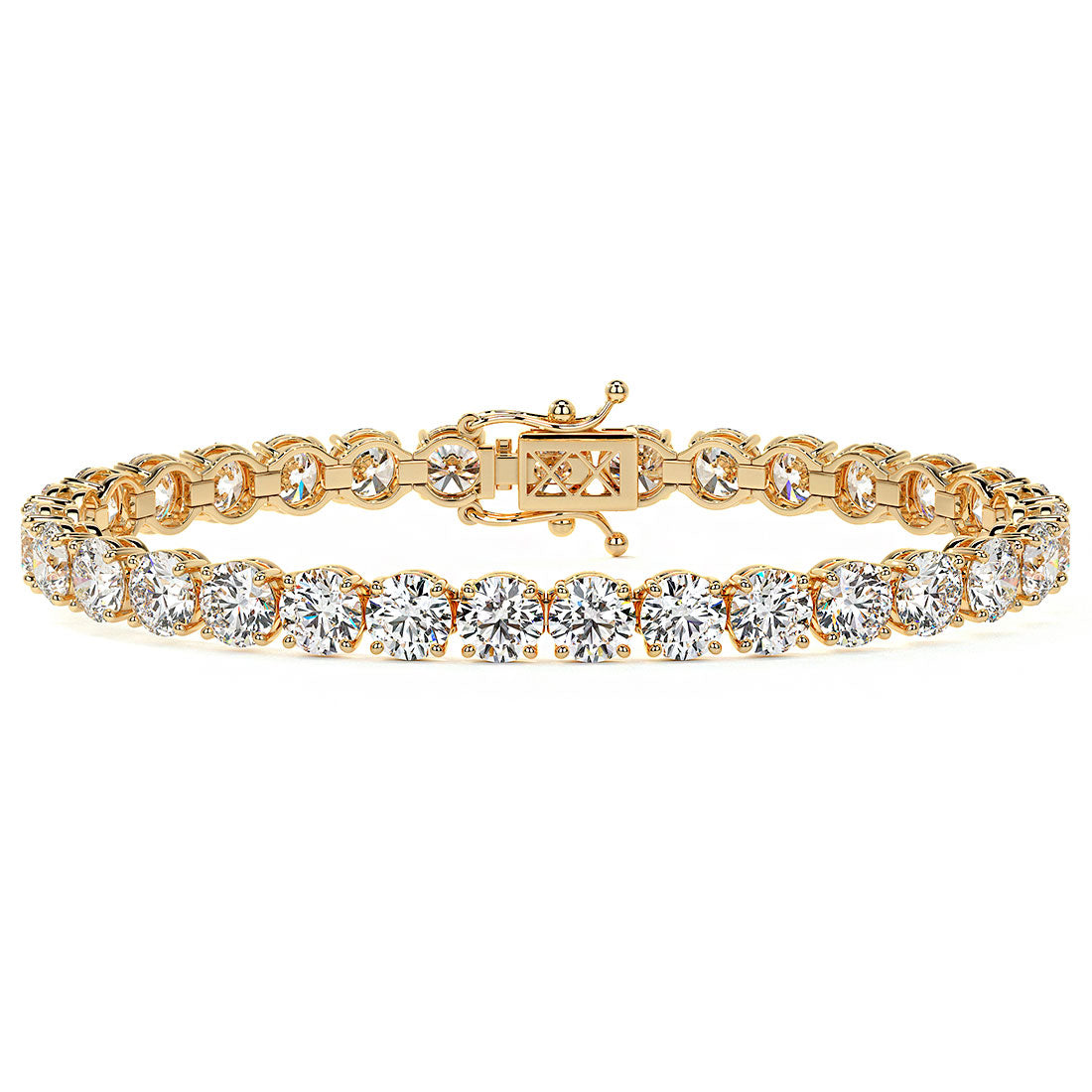 17.00ctw Round Brilliant Diamond Tennis Bracelet set in 14k Yellow  Gold