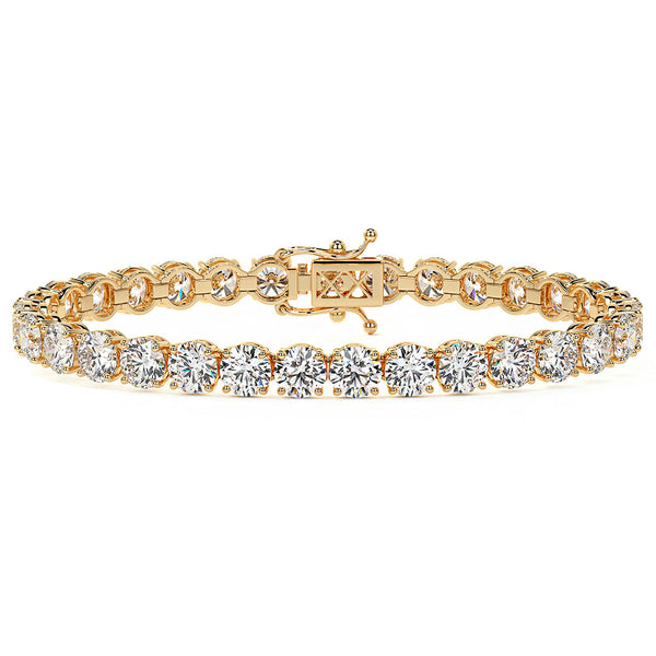 17.00ctw Round Brilliant Diamond Tennis Bracelet set in 14k Yellow  Gold