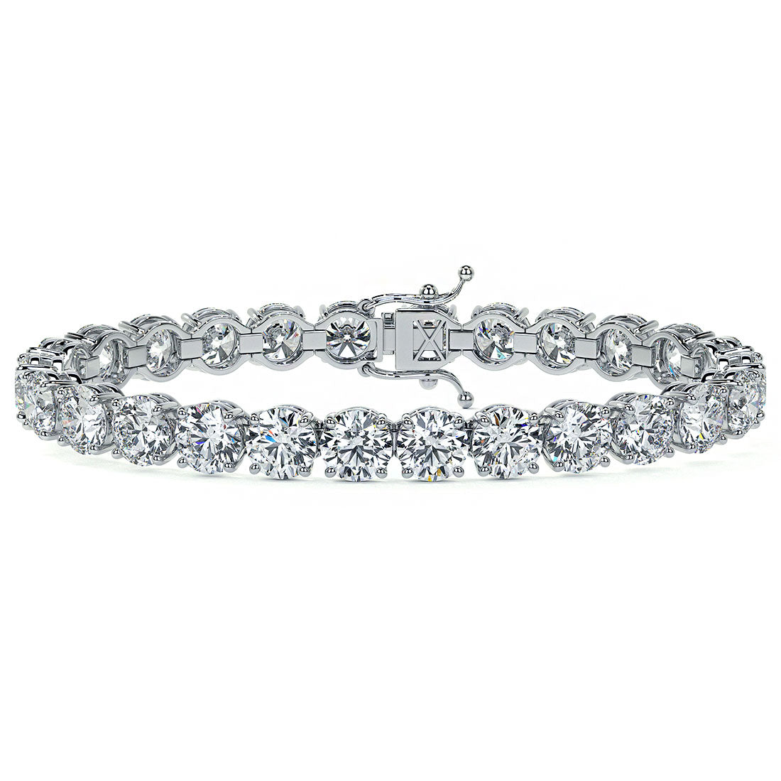 26.00ctw Round Brilliant Diamond Tennis Bracelet set in 14k White Gold