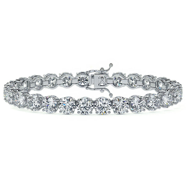 26.00ctw Round Brilliant Diamond Tennis Bracelet set in 14k White Gold