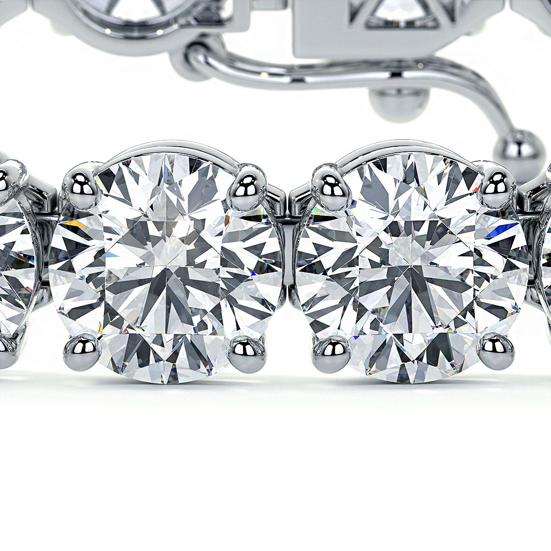 26.00ctw Round Brilliant Diamond Tennis Bracelet set in 14k White Gold