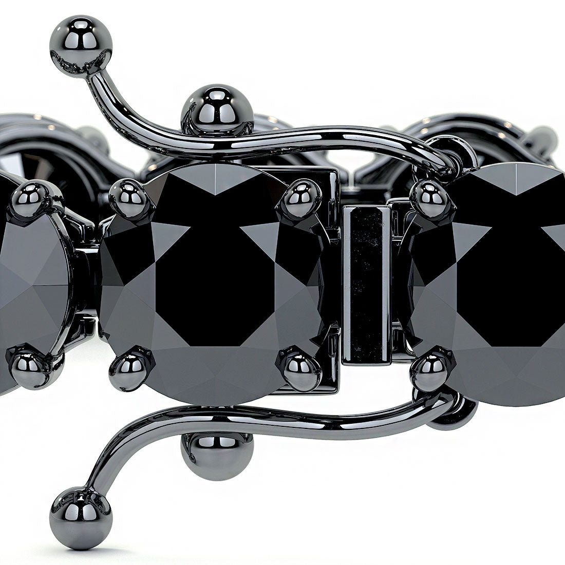 26.00ctw Round Brilliant Black Diamond Tennis Bracelet set in 14k Black Gold