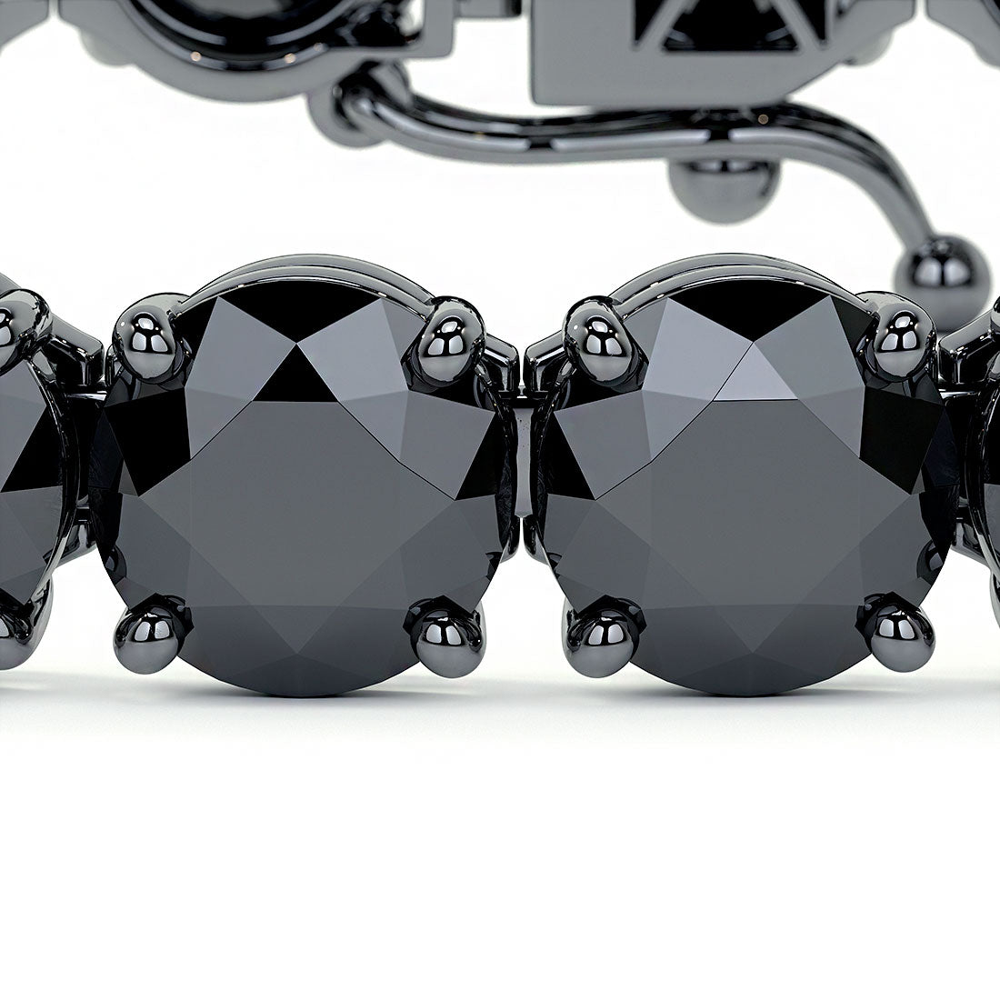 26.00ctw Round Brilliant Black Diamond Tennis Bracelet set in 14k Black Gold