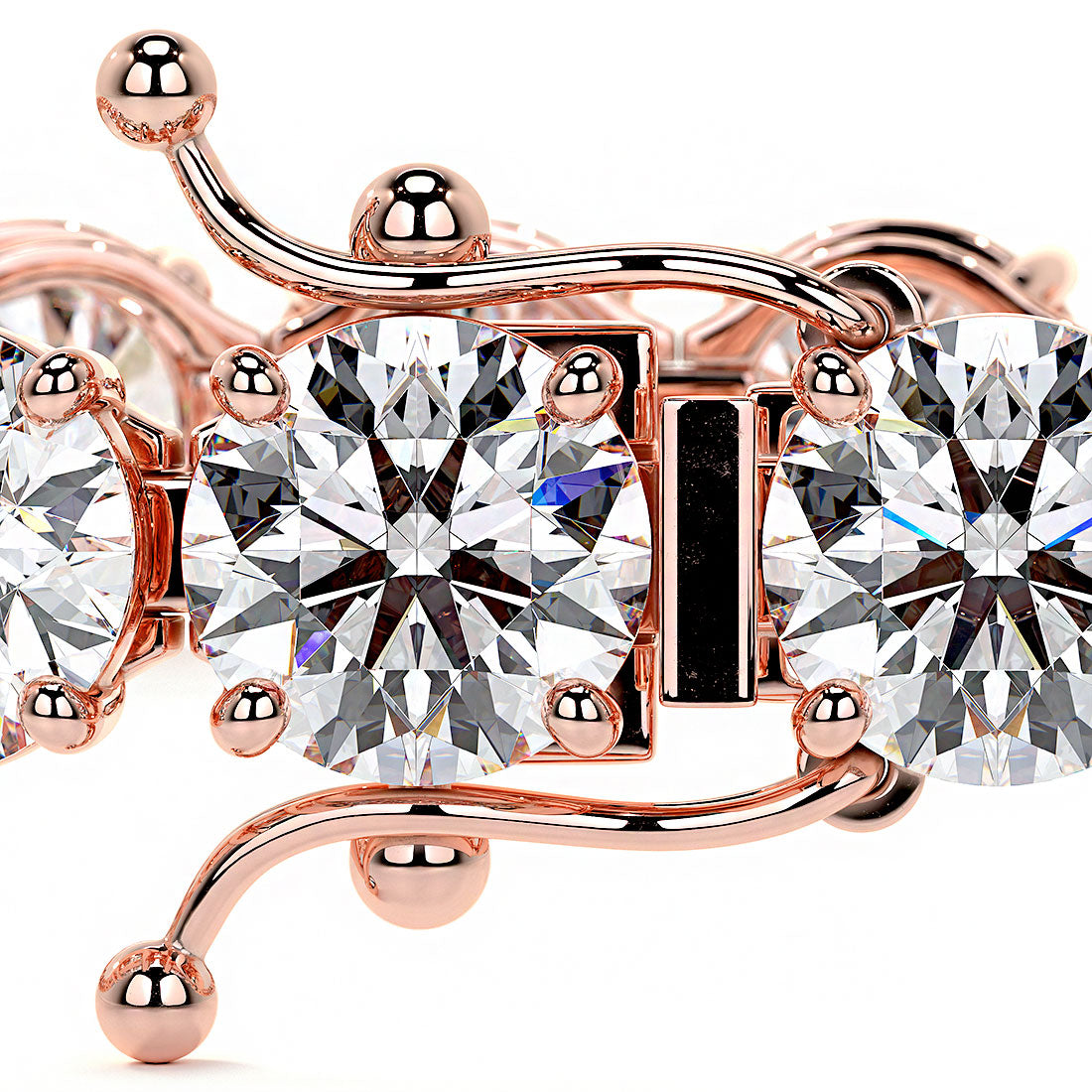 26.00ctw Round Brilliant Diamond Tennis Bracelet set in 14k Rose Gold