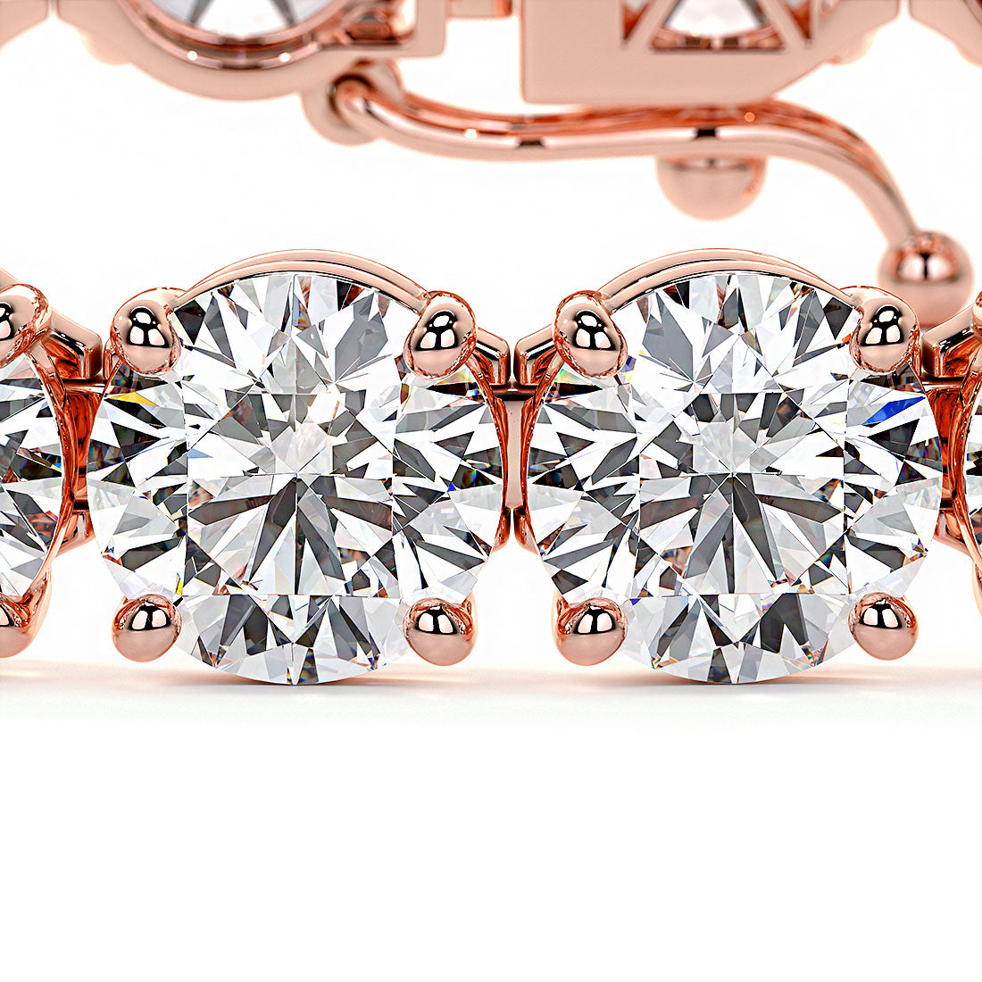 26.00ctw Round Brilliant Diamond Tennis Bracelet set in 14k Rose Gold