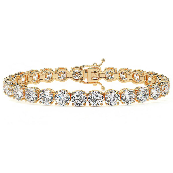 26.00ctw Round Brilliant Diamond Tennis Bracelet set in 14k Yellow  Gold