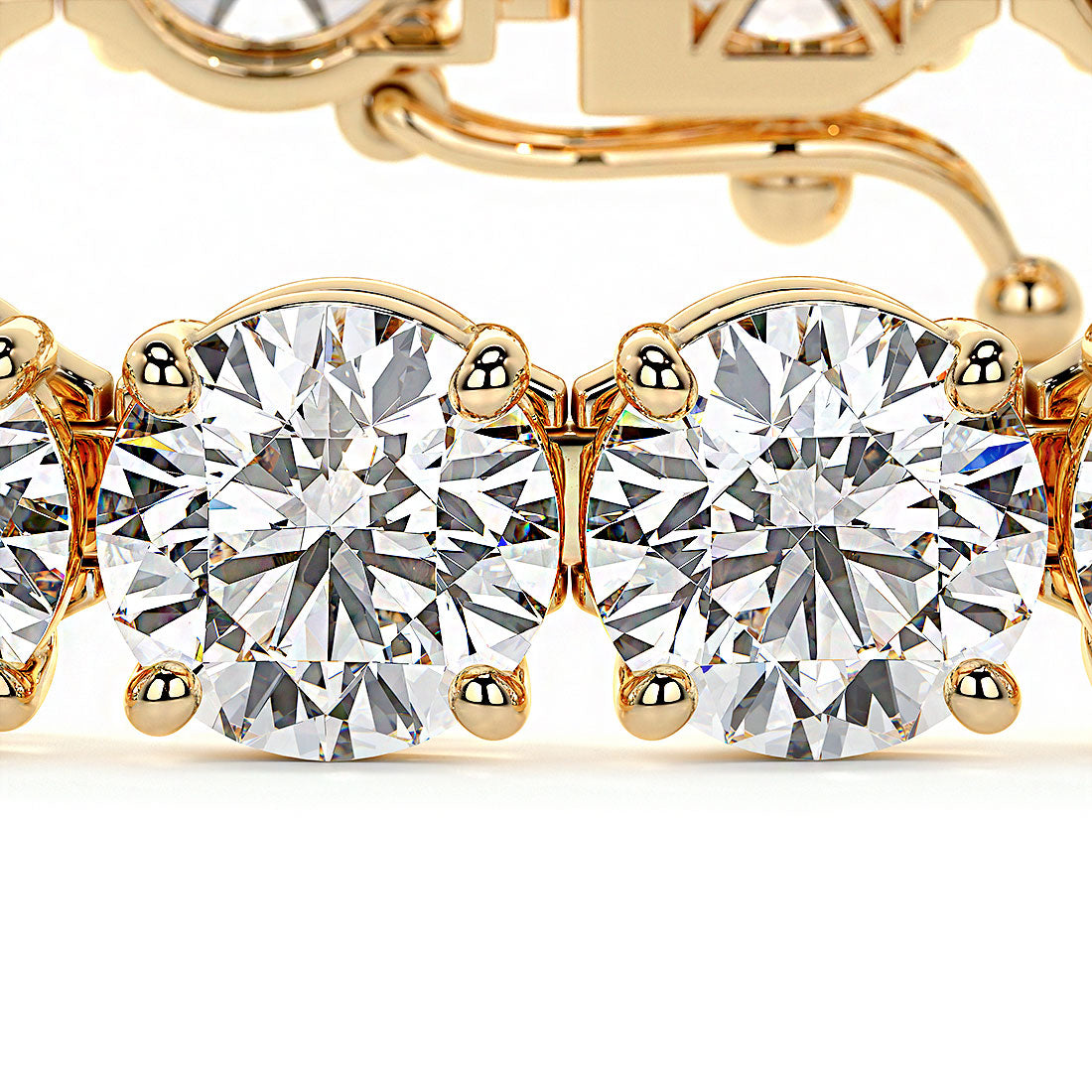 26.00ctw Round Brilliant Diamond Tennis Bracelet set in 14k Yellow  Gold
