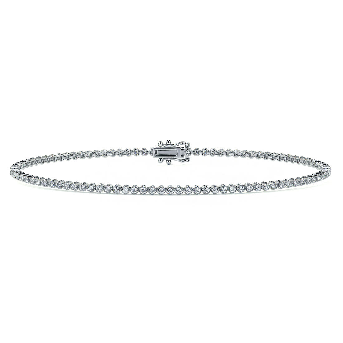 1.00ctw Round Brilliant Buttercup Diamond Tennis Bracelet set in 14k White Gold
