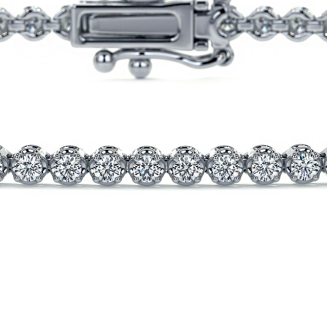1.00ctw Round Brilliant Buttercup Diamond Tennis Bracelet set in 14k White Gold