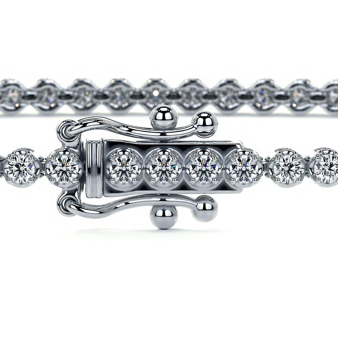 1.00ctw Round Brilliant Buttercup Diamond Tennis Bracelet set in 14k White Gold