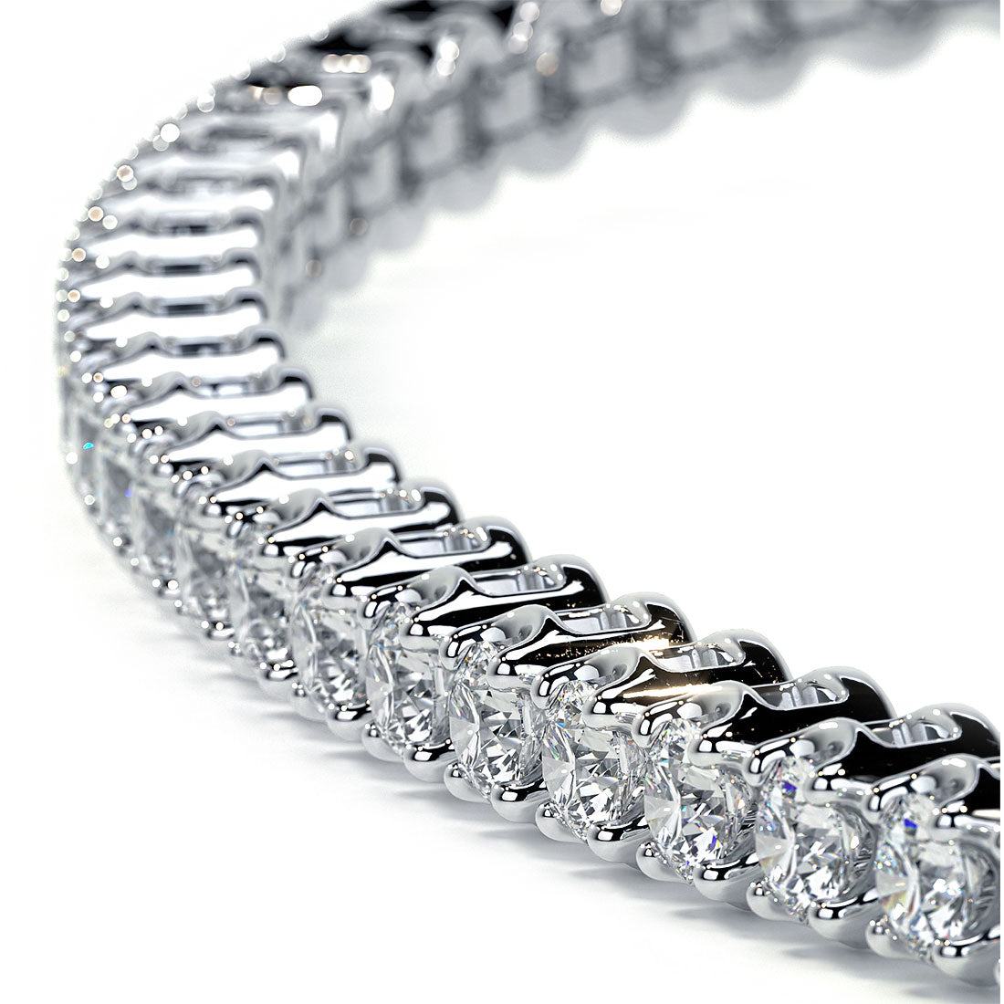 1.00ctw Round Brilliant Buttercup Diamond Tennis Bracelet set in 14k White Gold