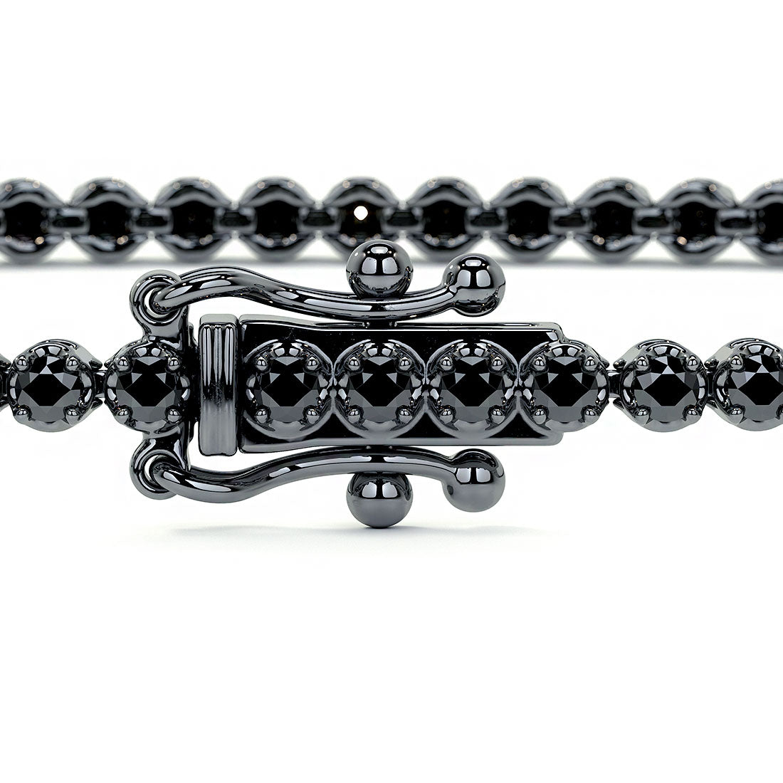 1.00ctw Round Brilliant Buttercup Black Diamond Tennis Bracelet set in 14k Black Gold
