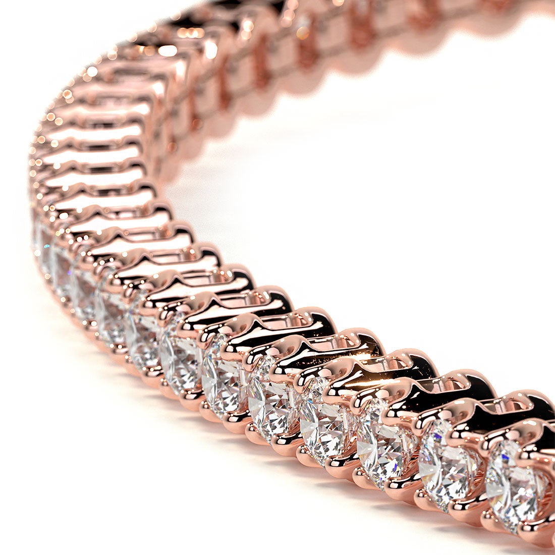 1.00ctw Round Brilliant Buttercup Diamond Tennis Bracelet set in 14k Rose Gold