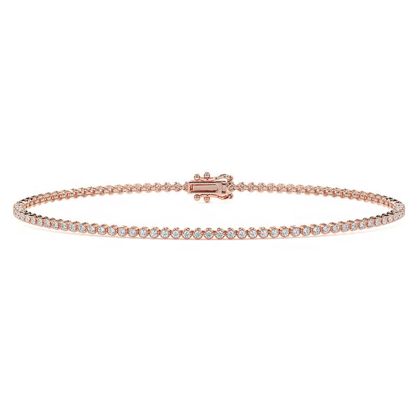 1.00ctw Round Brilliant Buttercup Diamond Tennis Bracelet set in 14k Rose Gold